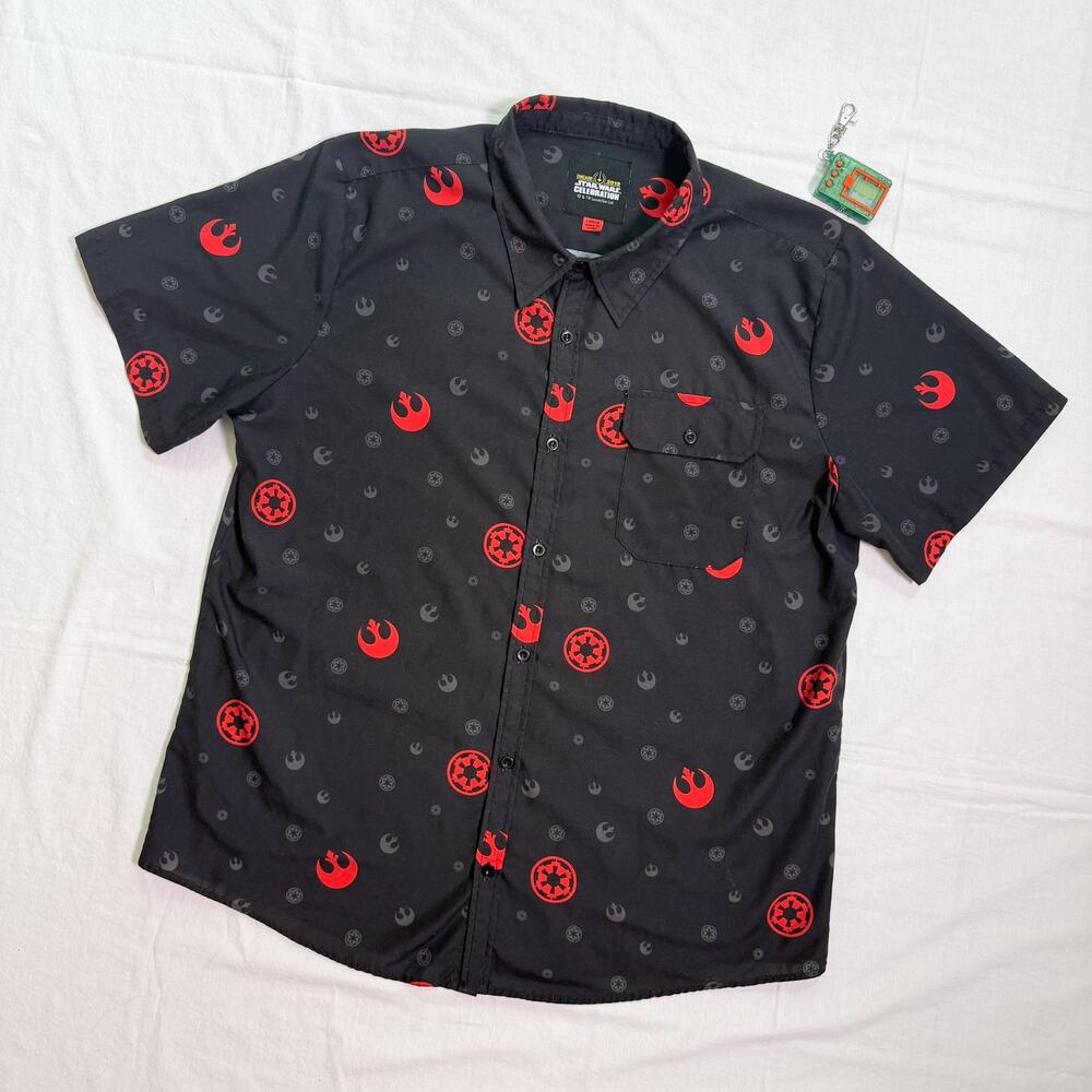Star Wars Celebration Chicago 2019 Rebellion Empire Icons Button Up Shirt - L